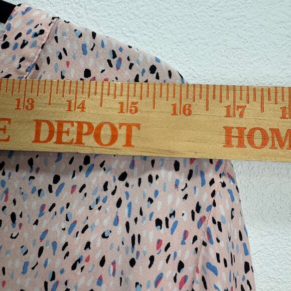 Liz Claiborne Womens Pink Multicolor Print speckled Blouse 1X 3/4 Sleeve Top - Picture 8 of 8